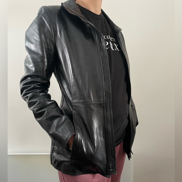 M0851 New Black Leather Jacket - Picture 6 of 8